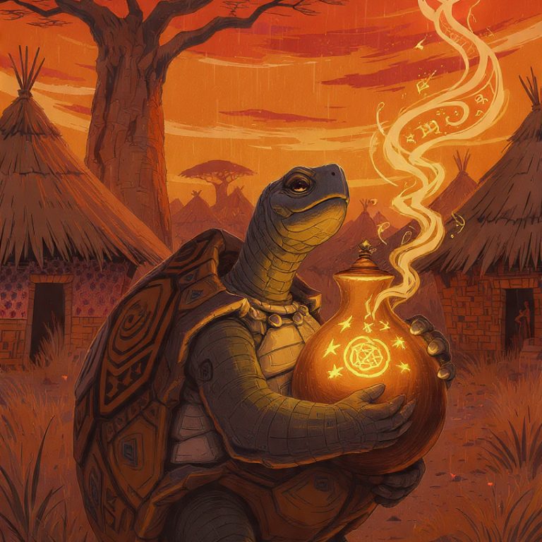 illustration-of-the-african-folktale-the-tortoise-